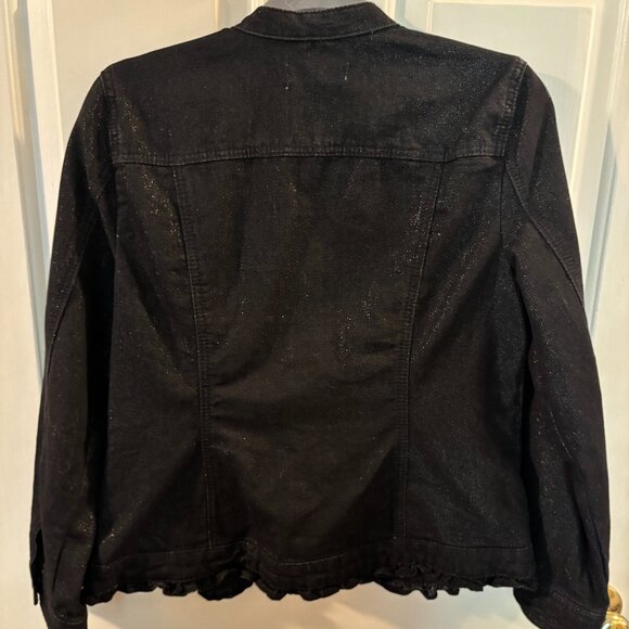 Christopher & Banks Black Denim Sparkle Jacket ~ Petite Medium ~ NWT - Picture 7 of 7